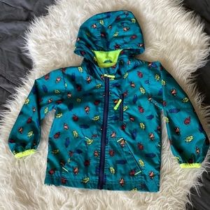 Hooded Windbreaker Spring Jacket Green 2T